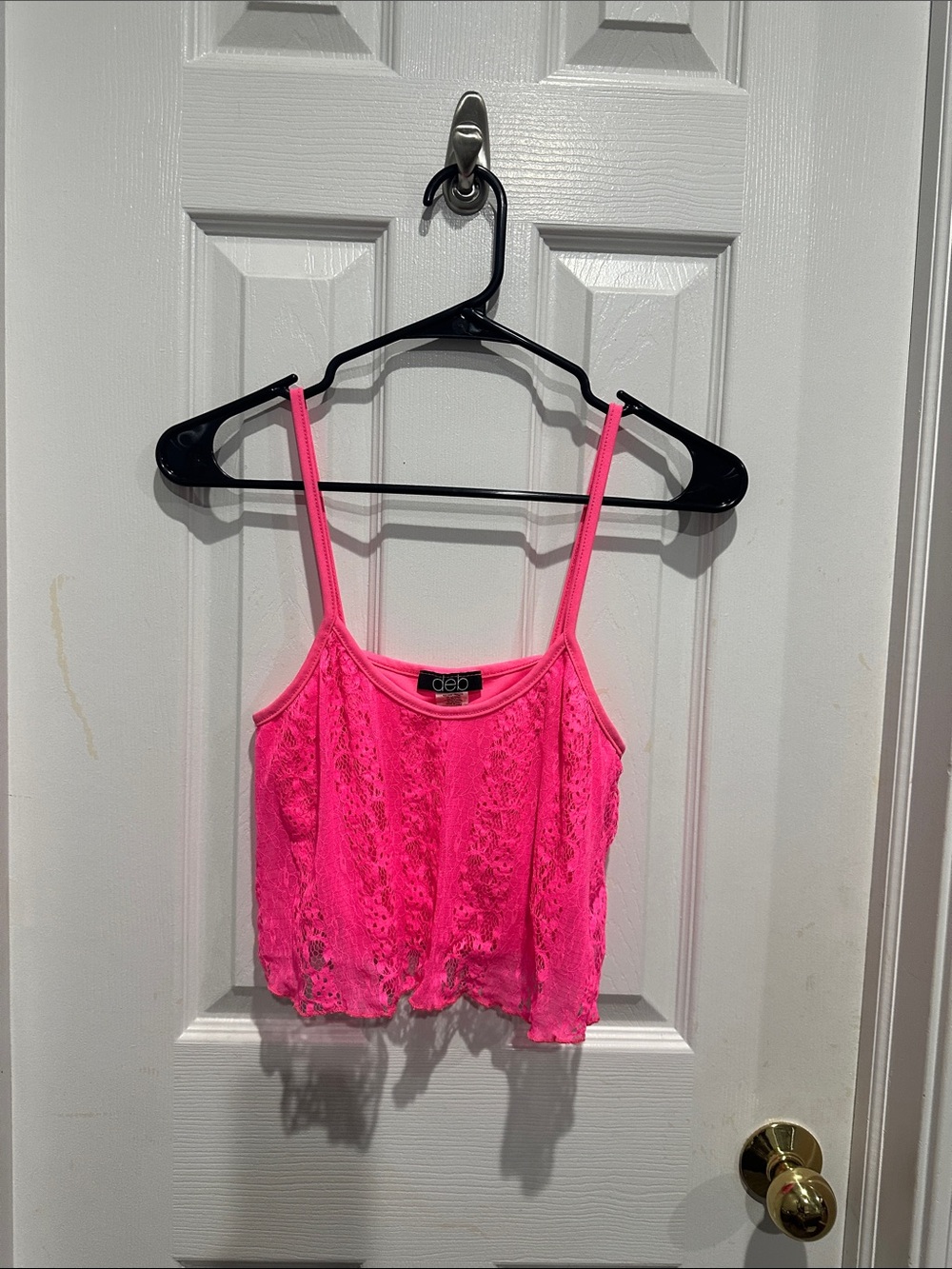 Deb Neon Pink Lace Cami Tank Top